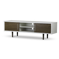 Baxton Studio WI5483-Walnut-TV Gemini Wood Contemporary TV Stand